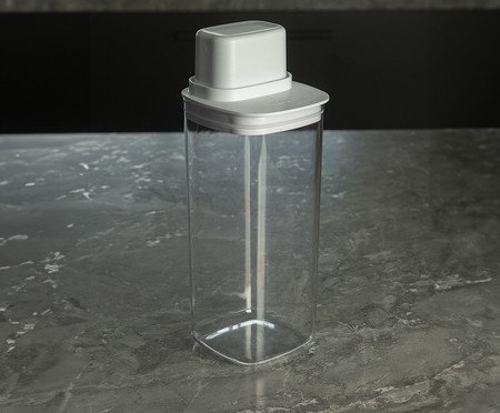 Pote Hermético com Medidor Drop Fechado Branco | Westwing