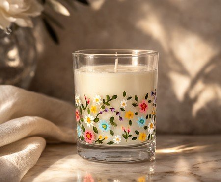 Vela Aromática Jardim Pintada À Mão | Westwing