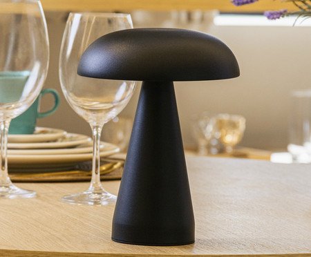 Luminária de Mesa Tons Mushroom Preta | Westwing