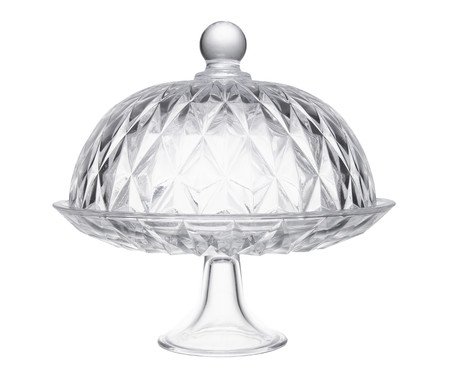 Prato Para Bolo com Pé e Tampa Diamond Cristal | Westwing
