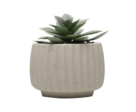 Cachepot com Suculenta Artificial Geometry Bege Cimento | Westwing