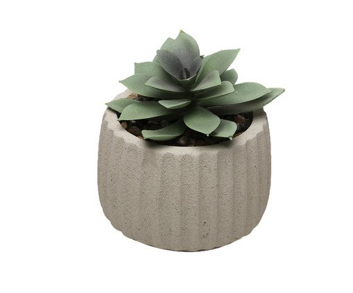 Cachepot com Suculenta Artificial Geometry Bege Cimento, beige | WestwingNow