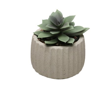 Cachepot com Suculenta Artificial Geometry Bege Cimento | Westwing