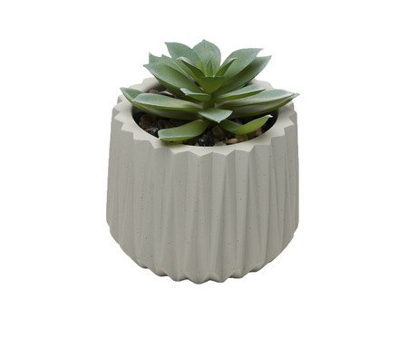 Cachepot com Sucelenta Artificial Prismatto Cinza Cimento | Westwing