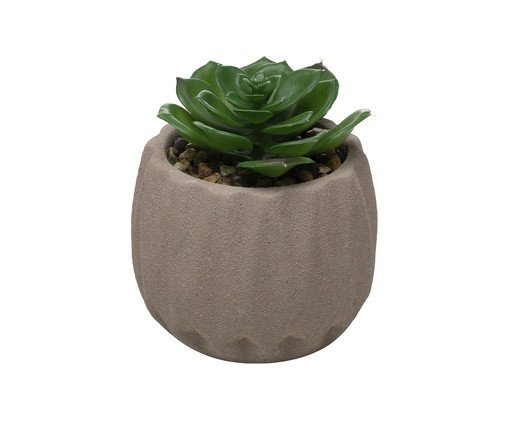 Cachepot com Suculenta Artificial Geometry Marrom Cimento, brown | WestwingNow