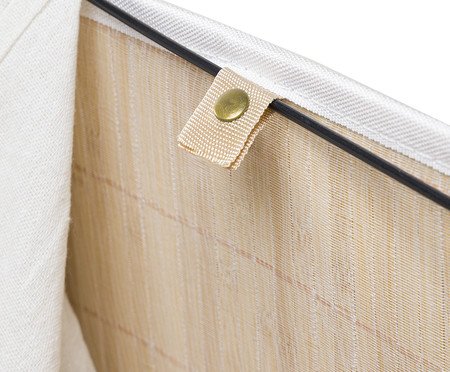 CAIU_Cesto Para Lavanderia com Tampa Triangular Branco em Bambu | Westwing