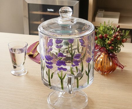 Suqueira Bold com Pé e Tampa Lavanda Hand Painting | Westwing