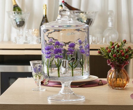 Suqueira Bold com Pé e Tampa Lavanda Hand Painting | Westwing