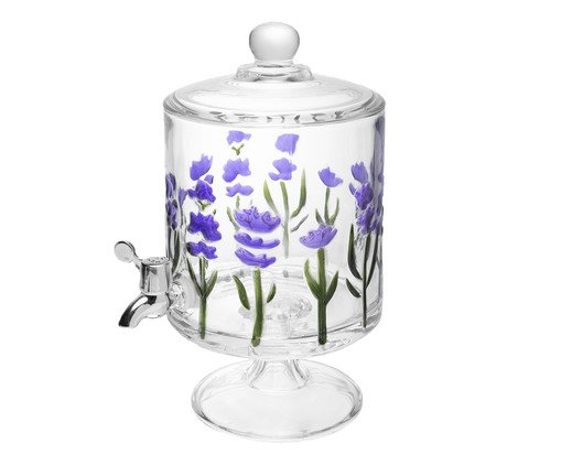Suqueira Bold com Pé e Tampa Lavanda Hand Painting, transparent | WestwingNow