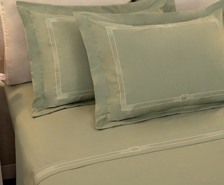 Jogo de Lençol Madrid Verde Salvia 200 Fios | Westwing