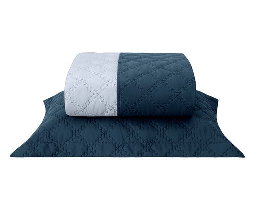 Jogo de Cobre-Leito Nuance Dupla Face Azul Petróleo e Azul Claro, blue | WestwingNow