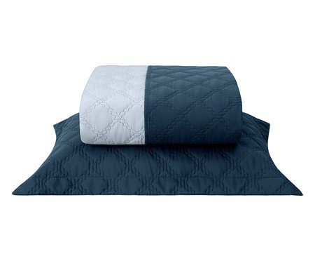 Jogo de Cobre-Leito Nuance Dupla Face Azul Petróleo e Azul Claro | Westwing