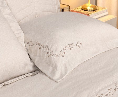 Jogo de Cobre-Leito Vira Doblo Floratta Linho Areia | Westwing