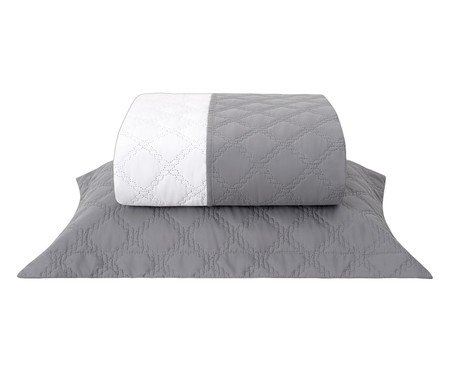 Jogo de Cobre-Leito Nuance Dupla Face Gris Branco | Westwing