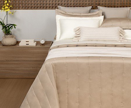 Jogo de Cobre-Leito Coordenado Theodora Bege 400 Fios | Westwing