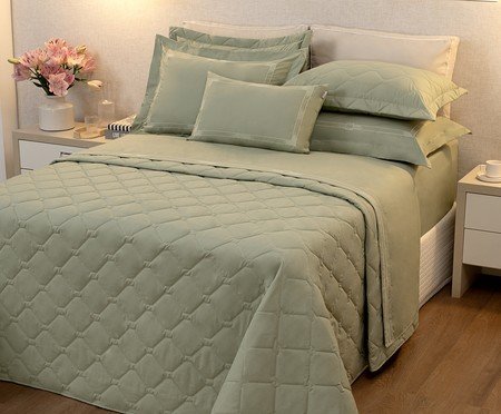 Jogo de Cobre-Leito Coordenado Madrid Verde Salvia 200 Fios | Westwing