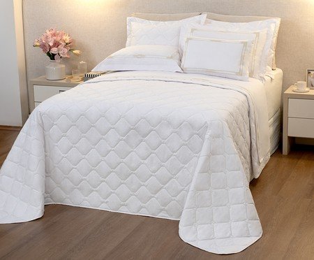 Jogo de Cobre-Leito Coordenado Madrid Branco 200 Fios | Westwing