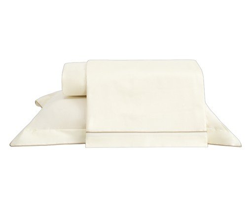 Jogo de Lençol Theodora Palha 400 Fios, beige | WestwingNow