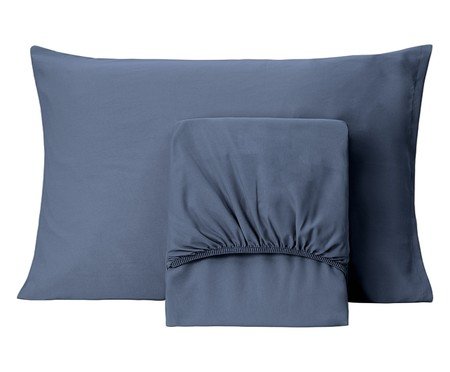 Jogo de Lençol Alure Washed Azul | Westwing