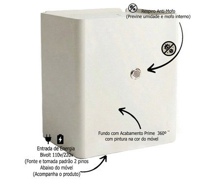 Mesa de Cabeceira Inteligente Smart Innovare Vainilla | Westwing