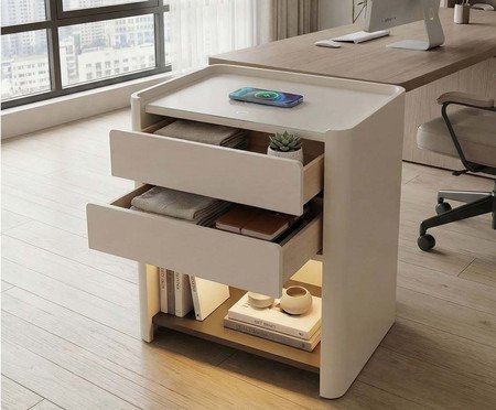 Mesa de Cabeceira Inteligente Smart Innovare Vainilla | Westwing