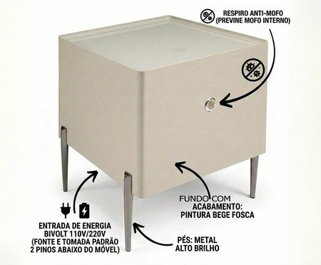 Mesa de Cabeceira Inteligente Smart Orion Vainilla | Westwing