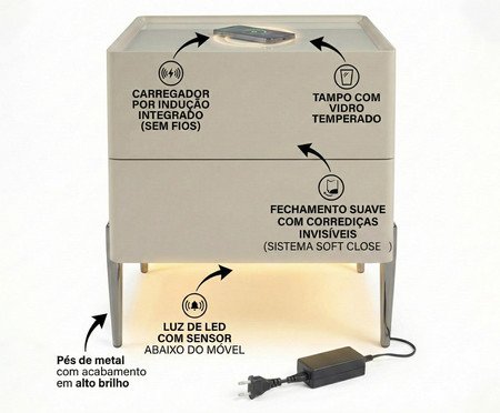 Mesa de Cabeceira Inteligente Smart Premium | Westwing