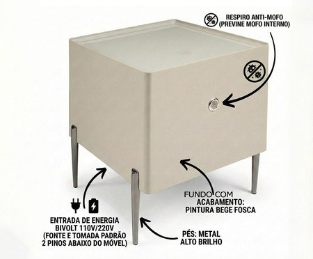 Mesa de Cabeceira Inteligente Smart Premium | Westwing