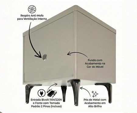 Mesa de Cabeceira Inteligente Smart Vision | Westwing