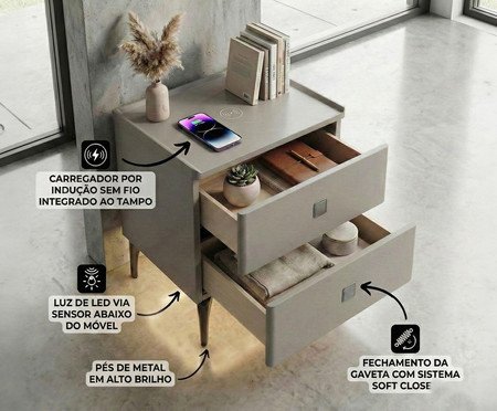 Mesa de Cabeceira Inteligente Smart Vision | Westwing