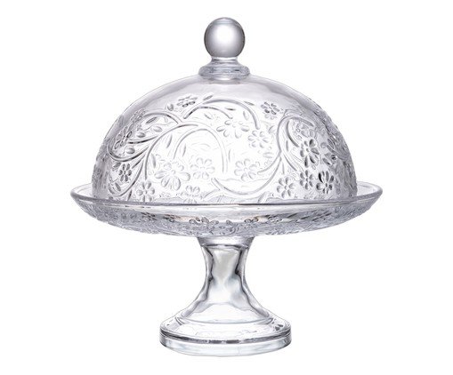 Prato para doces em Cristal com Tampa Daisy, transparent | WestwingNow