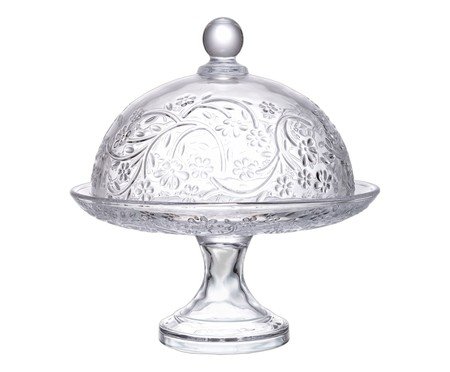 Prato para doces em Cristal com Tampa Daisy | Westwing