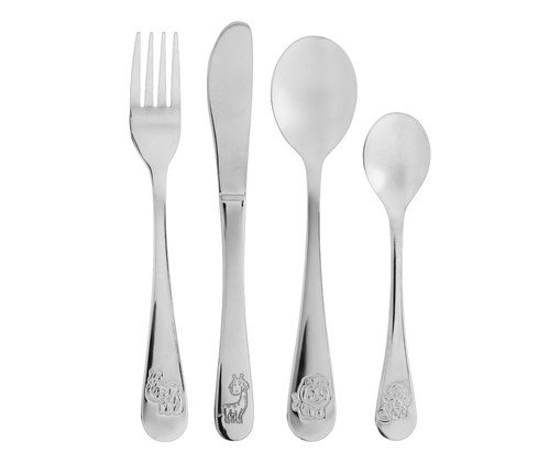 Jogo de Talheres em Aço Inox Zoo Kids, silver or metallic | WestwingNow