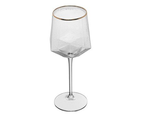 Jogo de Taças para Vinho com Fio Dourado Taj | Westwing