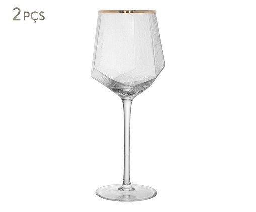 Jogo de Taças para Vinho com Fio Dourado Taj, transparent | WestwingNow