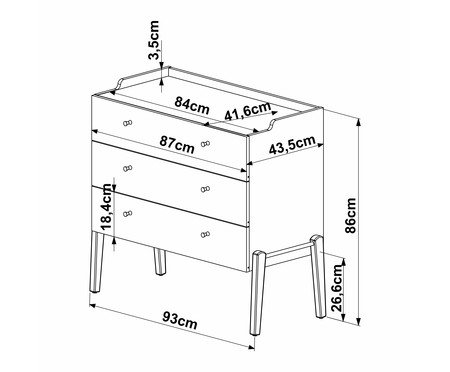 Cômoda 3 Gavetas Odense Hanover | Westwing