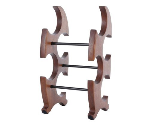 Suporte para 4 garrafas de vinho em madeira, brown | WestwingNow