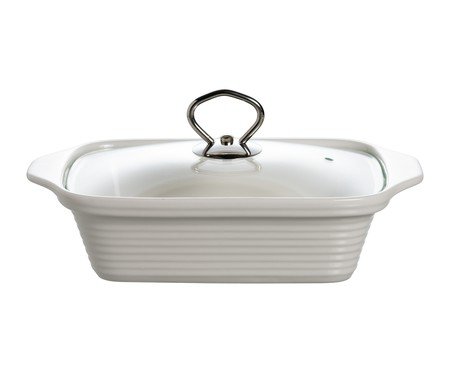 Rechaud retangular Eleonora em porcelana com queimador | Westwing