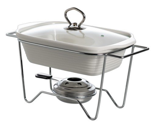 Rechaud retangular Eleonora em porcelana com queimador, white | WestwingNow