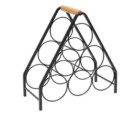 Suporte para 6 garrafas de vinho em metal preto | Westwing