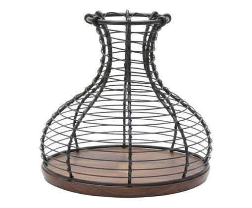 Garrafa porta-rolhas aramada em metal preto, black | WestwingNow