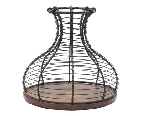 Garrafa porta-rolhas aramada em metal preto | Westwing