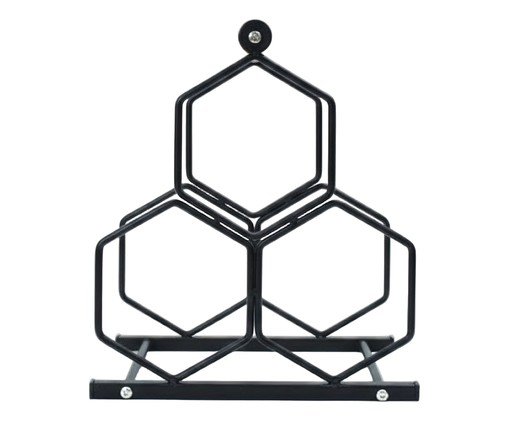 Suporte para 3 garrafas de vinho em metal preto, black | WestwingNow