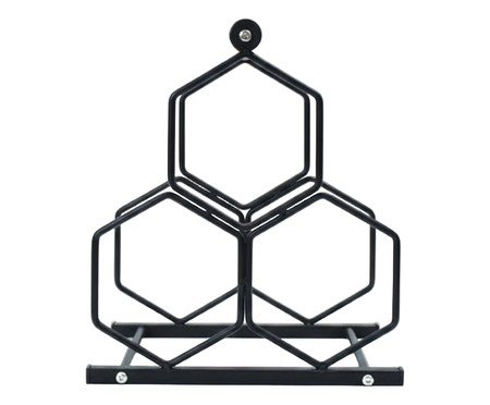 Suporte para 3 garrafas de vinho em metal preto | Westwing