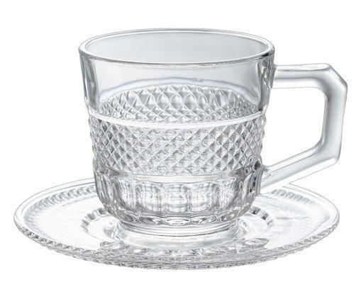 Jogo de Xícaras para chá Tressê em cristal ecológico Tula, transparent | WestwingNow
