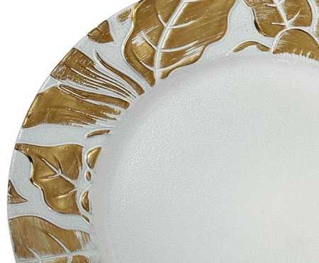 Sousplat branco e dourado | Westwing