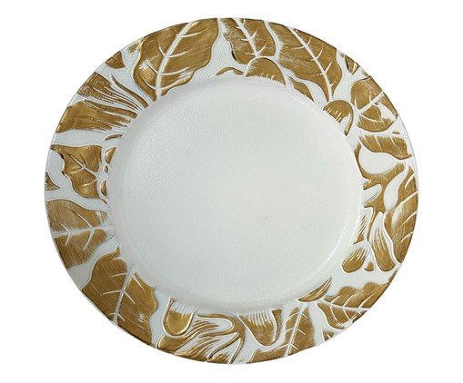 Sousplat branco e dourado, white | WestwingNow