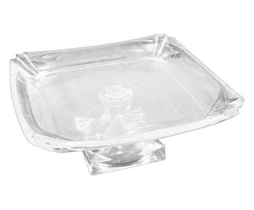 Prato para bolo em cristal ecológico quadrado, transparent | WestwingNow