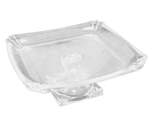 Prato para bolo em cristal ecológico quadrado, transparent | WestwingNow