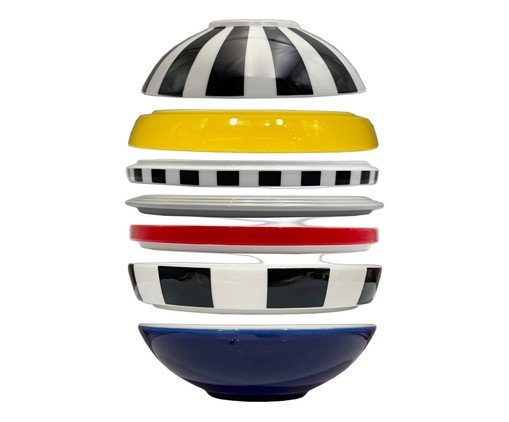 Jogo de jantar Mondrian em new bone china, multicolor | WestwingNow